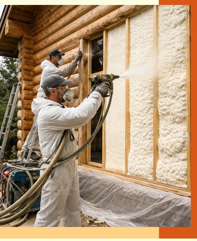 Утепление деревянного дома ППУ в Людиново от 4275 руб/м2 | ТепломастерЛюд — под ключ