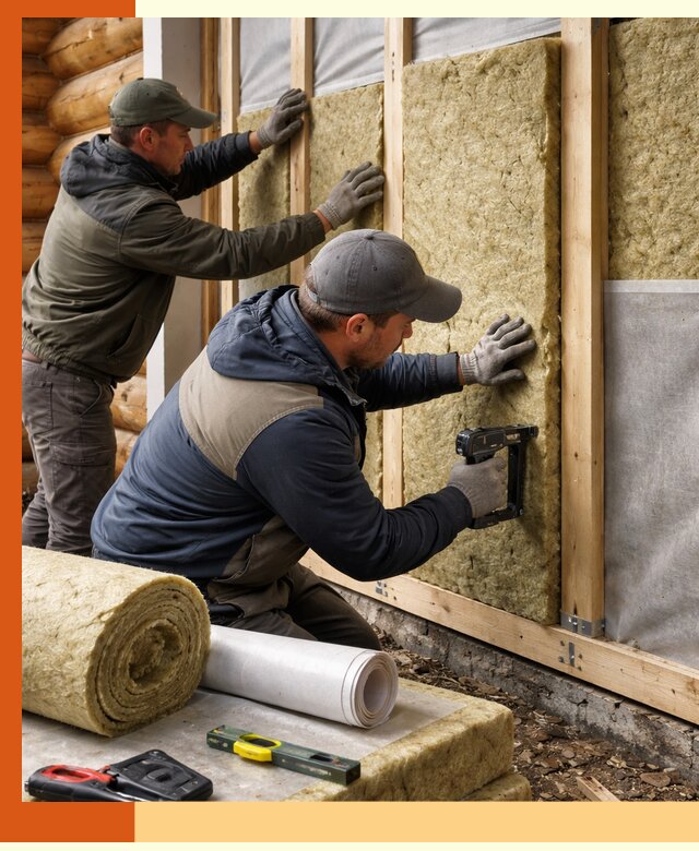 Утепление бревенчатого дома под ключ в Людиново