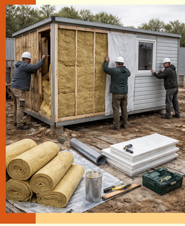 Утепление строительной бытовки под ключ в Людиново для любых условий