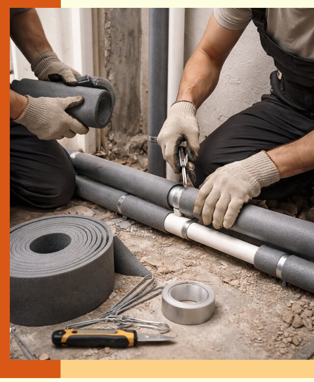 Утепление труб водоснабжения в Людиново — монтаж и защита сети