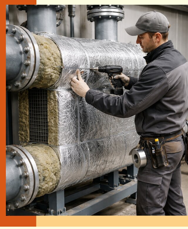 Утепление теплообменника в Людиново — профессиональная теплоизоляция оборудования