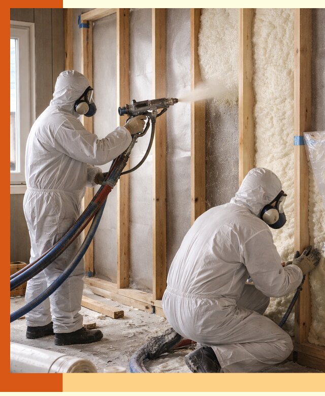 Утепление каркасной стены ППУ в Людиново для домов и коттеджей