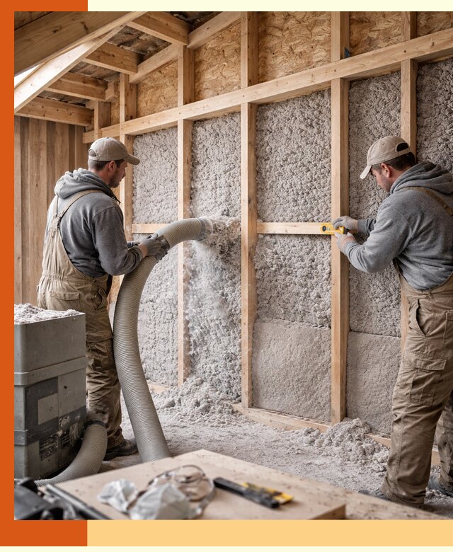 Утепление эковатой стен, потолков и перекрытий в Людиново