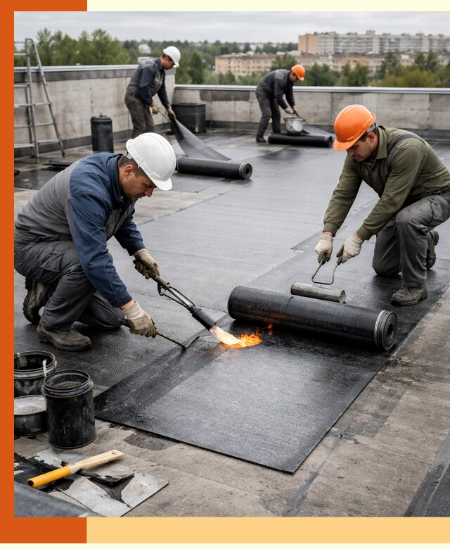 Профессиональная гидроизоляция плоской кровли в Людиново