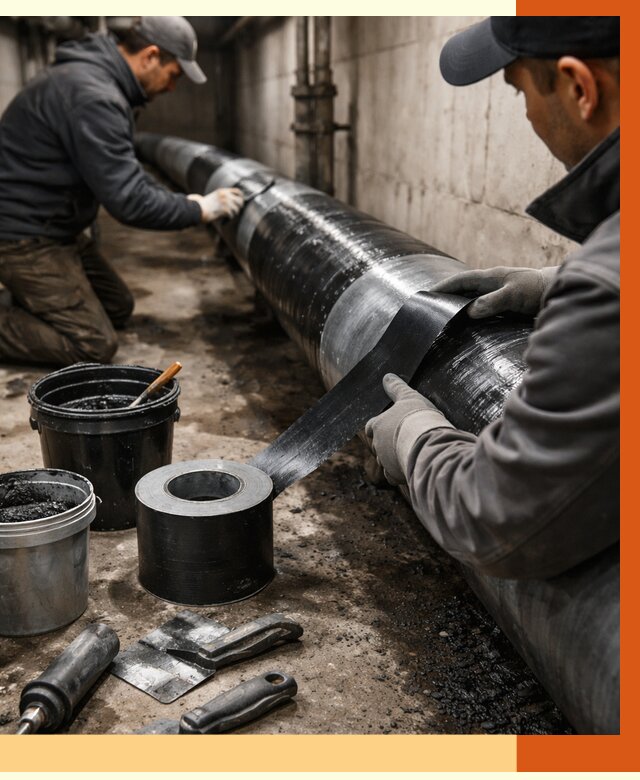 Гидроизоляция труб в Людиново от 2545 руб. — профессиональная герметизация | ТепломастерЛюд