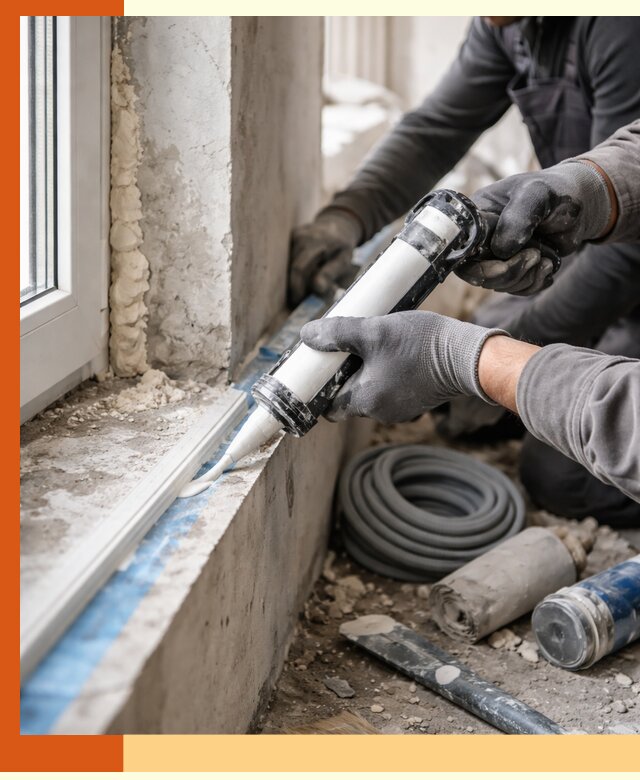 Герметизация стыков и примыканий зданий в Людиново